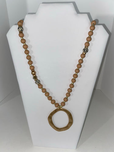 Wood Open Circle Necklace