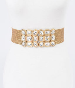 Clear stones straw belt