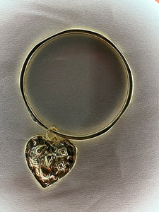 Heart Bangle with Charm