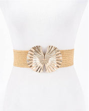 Faux Straw Metal Flower Belt