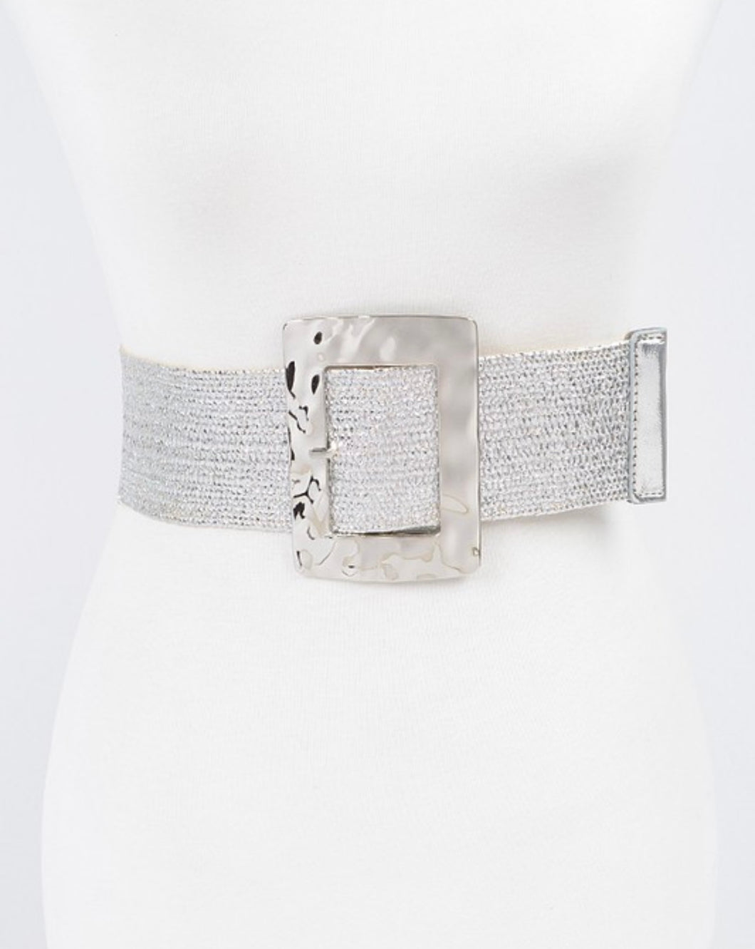 Rectangel Buckle Stretch Belt