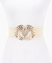 Faux Straw Metal Flower Belt