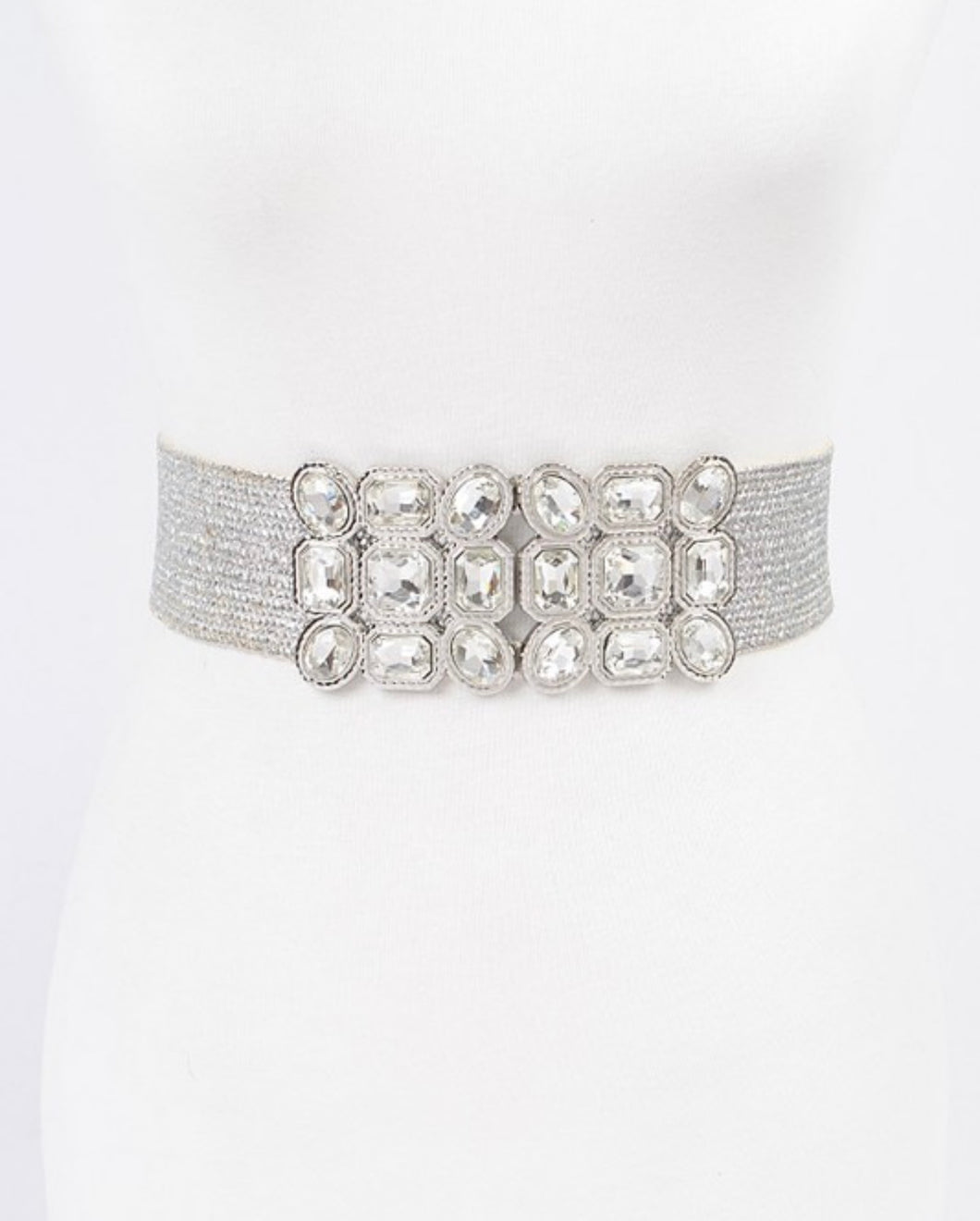 Clear stones straw belt