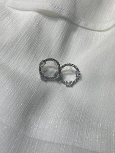 Oval Diamonds Circle Earrings