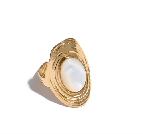 WP White Natural Stone Ring