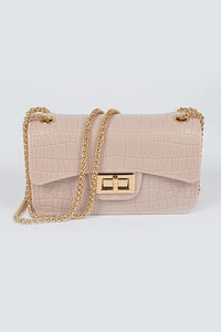 Croc Embossed Jelly Clutch