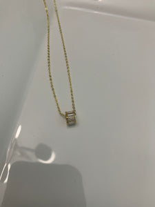 Baguette Diamond Charm Necklace